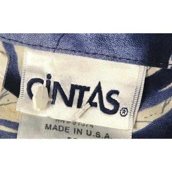Cintas Hawaiian Aloha Shirt USA Large Polynesian Tapa Print Button Down - Picture 3 of 6